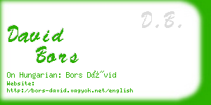 david bors business card